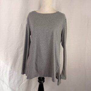 DKNY Jeans Casual Top with Lace Back | Heather Grey | Small